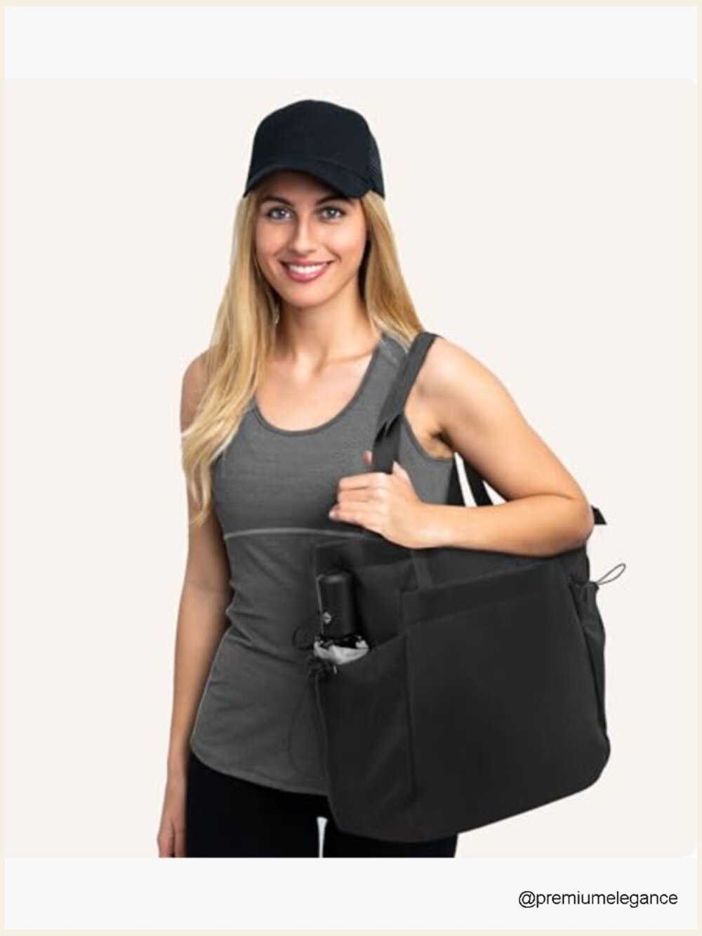 Large Lightweight Tote Bag with Zipper Travel Work Gym Handbag - Picture 7 of 7